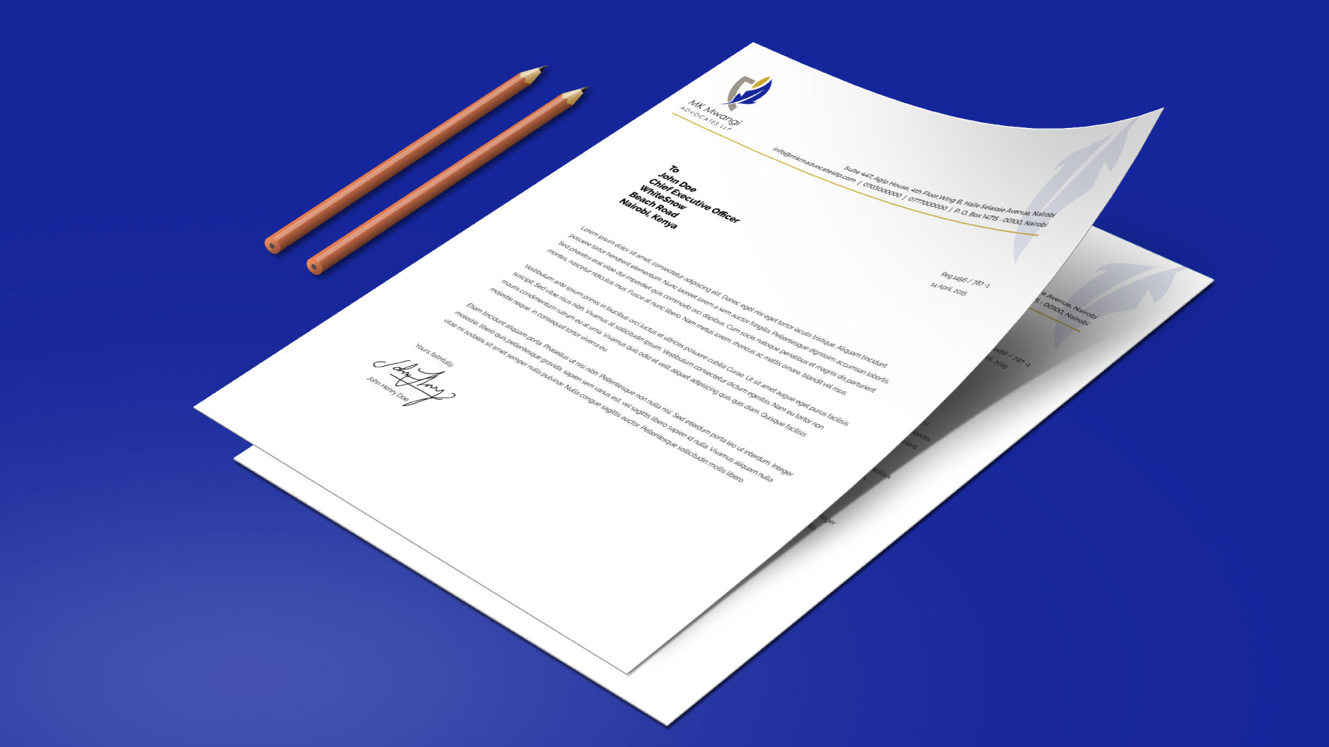 Marketing Collateral, Letterheads for a Law Firm in Kenya